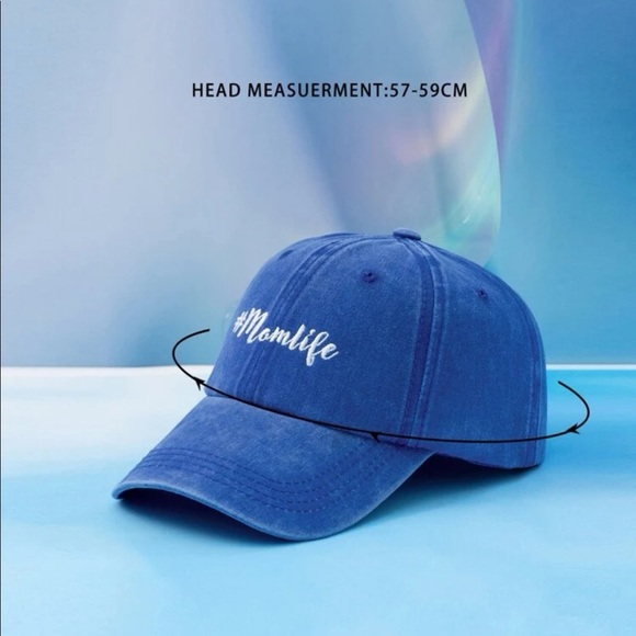 Royal Blue Mom Life Embroidered Adjustable Baseball Cap - Picture 3 of 4